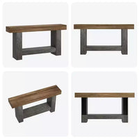 Console de ferme - Table d'entrée à 2 niveaux avec rangement pour salon, couloir et entrée
