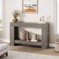 Console de ferme - Table d'entrée à 2 niveaux avec rangement pour salon, couloir et entrée