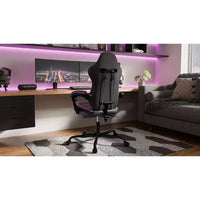 Chaise de jeu ergonomique Ora Maison avec repose-pieds et soutien lombaire massant, chaise d'ordinateur pivotante réglable en hauteur pour adultes, capacité de 136 kg, violet
