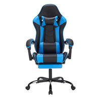 Chaise de jeu ergonomique Ora Maison avec repose-pieds et support lombaire, chaise d'ordinateur pivotante réglable en hauteur et respirante pour adultes, bleue