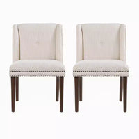 Christopher Knight Home Delph Chaises de salle à manger modernes rembourrées avec pieds en bois d'hévéa (lot de 2)