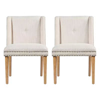 Christopher Knight Home Delph Chaises de salle à manger modernes rembourrées avec pieds en bois d'hévéa (lot de 2)