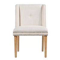 Christopher Knight Home Delph Chaises de salle à manger modernes rembourrées avec pieds en bois d'hévéa (lot de 2)