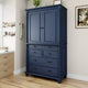 Zeus & Ruta 77.3 in Tall Kitchen Pantry Cabinet with 6 Doors, 5 Drawers, Adjustable Shelves, Freestanding Storage