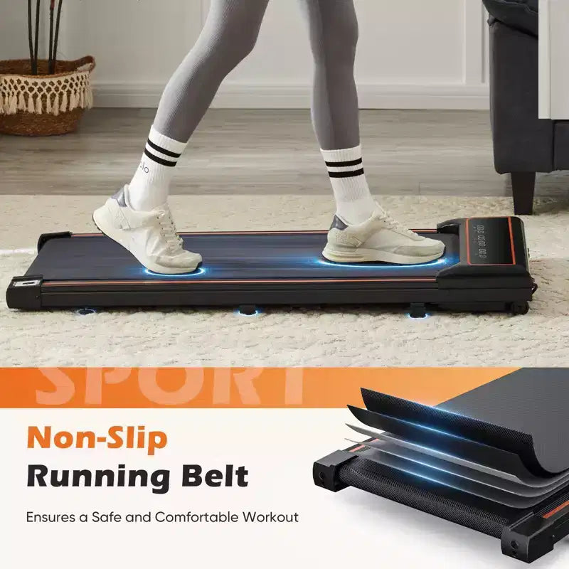 NAYSAYE Tapis de marche silencieux pour cardio en intérieur, pour la maison et le bureau, noir, 42,2*19,2*3,58