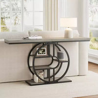 Console industrielle 55, table de canapé étroite à 5 niveaux avec cadre en métal et étagères de rangement multifonctionnelles pour salon et couloir
