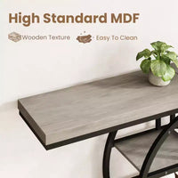 Console industrielle 55, table de canapé étroite à 5 niveaux avec cadre en métal et étagères de rangement multifonctionnelles pour salon et couloir