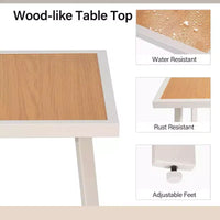 LAUSAINT HOME Ensemble de bar 3 pièces pour patio, table et chaises de bar en textilène tout temps avec plateau imitation bois