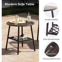 LAUSAINT HOME Ensemble de bistro 3 pièces pour terrasse, chaises en corde tressée avec coussins, mobilier d'extérieur et table d'appoint