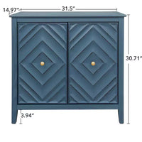 Meuble de rangement GDFStudio Jean moderne en bois géométrique embossé avec 2 portes magnétiques