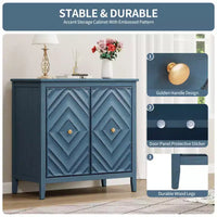 Meuble de rangement GDFStudio Jean moderne en bois géométrique embossé avec 2 portes magnétiques