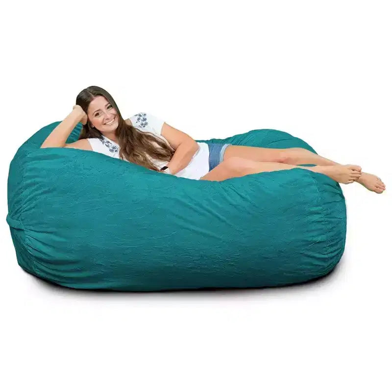 Fauteuil poire Ultimate Sack Lounger, surdimensionné, confortable, en suédine sarcelle, pour l'intérieur