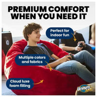 Fauteuil poire Ultimate Sack Lounger, surdimensionné, confortable, en suédine sarcelle, pour l'intérieur