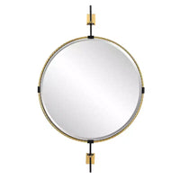 Miroir mural rond Uttermost Guardrail en laiton antique 31 x 47 3/4