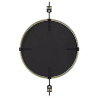 Miroir mural rond Uttermost Guardrail en laiton antique 31 x 47 3/4