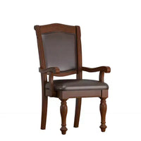 Chaises de salle à manger Torrin en similicuir marron avec accoudoirs (lot de 2) - Cerisier - iNSPIREQ