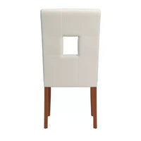 Chaises de salle à manger Palma en similicuir blanc avec trou de serrure (lot de 2) - Blanc/Cerisier - iNSPIREQ