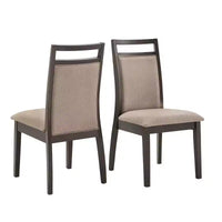 Chaise de salle à manger Krista espresso et lin gris (lot de 2) - Marron - iNSPIREQ
