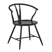 Chaise d'appoint en métal Norfolk Wishbone Back avec assise en bois (lot de 2) - iNSPIREQ