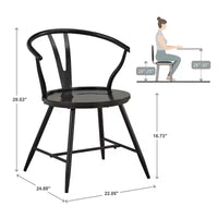Chaise d'appoint en métal Norfolk Wishbone Back avec assise en bois (lot de 2) - iNSPIREQ