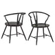 Norfolk Wishbone Back Metal Side Chair with Wood Seat (Set of 2) - iNSPIREQ