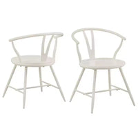 Chaise d'appoint en métal Norfolk Wishbone Back avec assise en bois (lot de 2) - iNSPIREQ