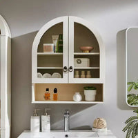 Armoire de salle de bain murale cintrée avec tiroir, 28 pouces, armoire à pharmacie moderne avec étagères réglables, rangement au-dessus des toilettes