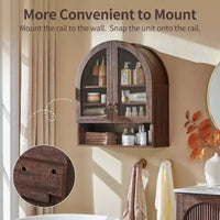 Armoire de salle de bain murale cintrée avec tiroir, 28 pouces, armoire à pharmacie moderne avec étagères réglables, rangement au-dessus des toilettes