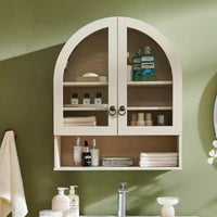 Armoire de salle de bain murale cintrée avec tiroir, 28 pouces, armoire à pharmacie moderne avec étagères réglables, rangement au-dessus des toilettes