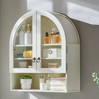 Armoire de salle de bain murale cintrée avec tiroir, 28 pouces, armoire à pharmacie moderne avec étagères réglables, rangement au-dessus des toilettes