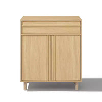 LuxenHome Petit buffet de rangement de 80 cm, Armoire d'appoint chêne pour salon, salle à manger ou entrée Chêne noisetier