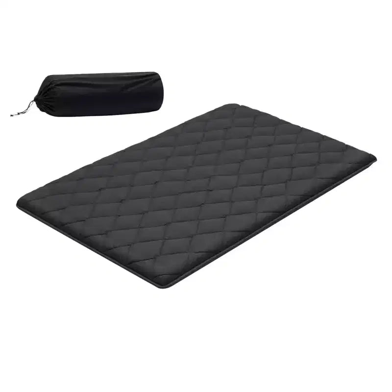 Tapis Tatami Japonais VEVOR, Matelas Tatami Japonais Pliable Grand Format, Matelas Futon avec Sac de Rangement, Tapis de Sol 9 Couches, 203 x 137 x 8,9 cm, Noir