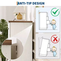 Commode de chambre à 5 tiroirs, armoire verticale en bois, avec poignées en métal, adaptée aux appartements, chambres à coucher, salons et salles à manger.