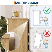 Commode de chambre à 5 tiroirs, armoire verticale en bois, avec poignées en métal, adaptée aux appartements, chambres à coucher, salons et salles à manger.