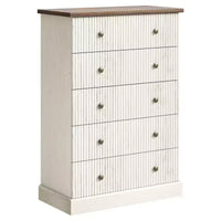Commode de chambre à 5 tiroirs, armoire verticale en bois, avec poignées en métal, adaptée aux appartements, chambres à coucher, salons et salles à manger.