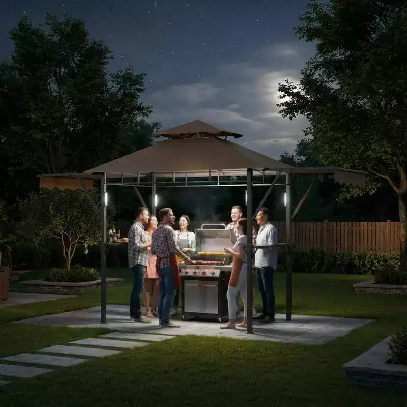 Abri de pavillon durable pour patio extérieur Gazebo de barbecue pour jardin, construction résistante aux intempéries, installation facile