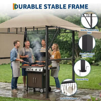 Abri de pavillon durable pour patio extérieur Gazebo de barbecue pour jardin, construction résistante aux intempéries, installation facile
