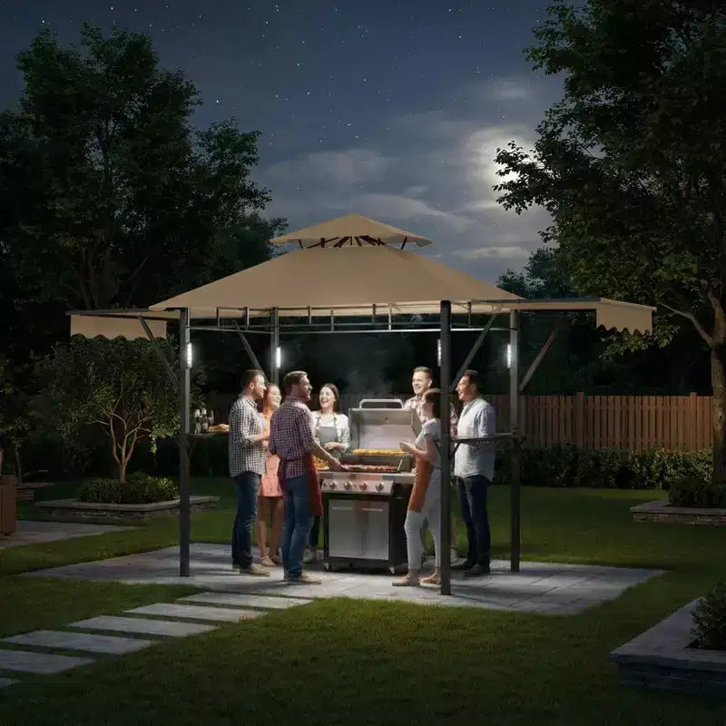 Abri de pavillon durable pour patio extérieur Gazebo de barbecue pour jardin, construction résistante aux intempéries, installation facile