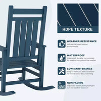 Ensemble de 2 fauteuils à bascule d'extérieur en PEHD tout temps avec dossier haut pour véranda et patio, confort haute résistance, assemblage facile