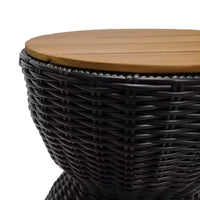 Christopher Knight Home Somchai Table d'appoint de patio moderne en bois d'acacia avec base en sablier en résine tressée et plateau rond à lattes