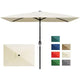 6.5x10 ft Rectangular Patio Umbrellas Rectangle Outdoor Umbrella with Push Button Tilt and Crank, Market Table Umbrella 6 Sturdy Ribs UV Protection