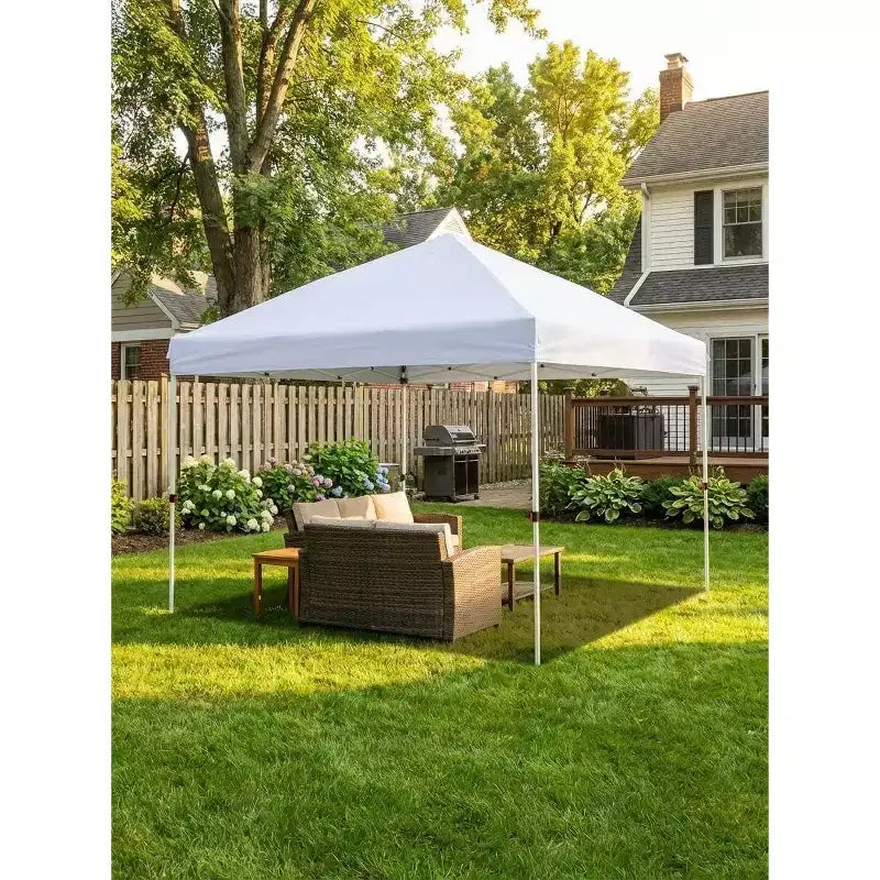 DobleePy Tente à auvent blanche 3x6 m, montage facile, hauteur réglable, imperméable et résistante aux UV, sans parois latérales, pour fête en extérieur et jardin