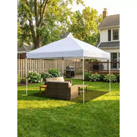 DobleePy Tente à auvent blanche 3x6 m, montage facile, hauteur réglable, imperméable et résistante aux UV, sans parois latérales, pour fête en extérieur et jardin