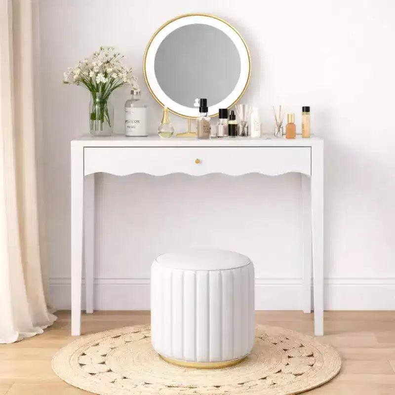 Coiffeuse bureau de maquillage blanche avec tiroir, bureau d'écriture compact, table console d'entrée de rangement (table seule incluse) - ModernLuxe