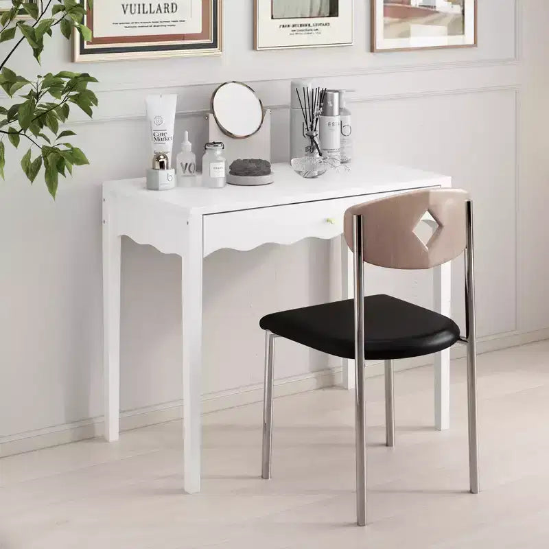 Coiffeuse bureau de maquillage blanche avec tiroir, bureau d'écriture compact, table console d'entrée de rangement (table seule incluse) - ModernLuxe