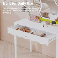 Coiffeuse bureau de maquillage blanche avec tiroir, bureau d'écriture compact, table console d'entrée de rangement (table seule incluse) - ModernLuxe