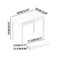 Coiffeuse bureau de maquillage blanche avec tiroir, bureau d'écriture compact, table console d'entrée de rangement (table seule incluse) - ModernLuxe