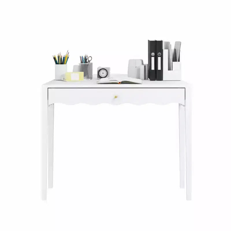 Coiffeuse bureau de maquillage blanche avec tiroir, bureau d'écriture compact, table console d'entrée de rangement (table seule incluse) - ModernLuxe
