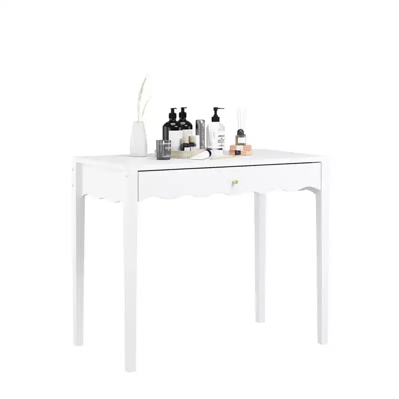 Coiffeuse bureau de maquillage blanche avec tiroir, bureau d'écriture compact, table console d'entrée de rangement (table seule incluse) - ModernLuxe