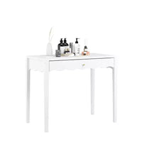 Coiffeuse bureau de maquillage blanche avec tiroir, bureau d'écriture compact, table console d'entrée de rangement (table seule incluse) - ModernLuxe